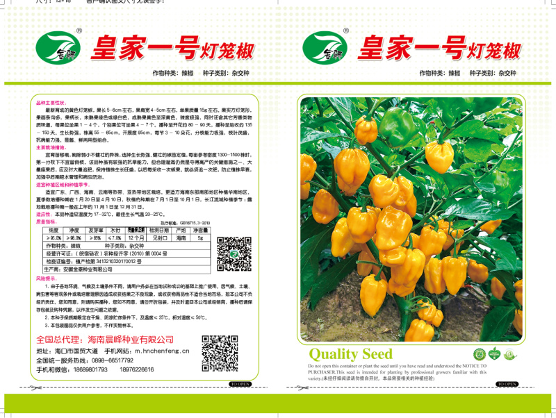 【黄灯笼】魔鬼椒辣椒种子高辣度海南基地直销全国发货