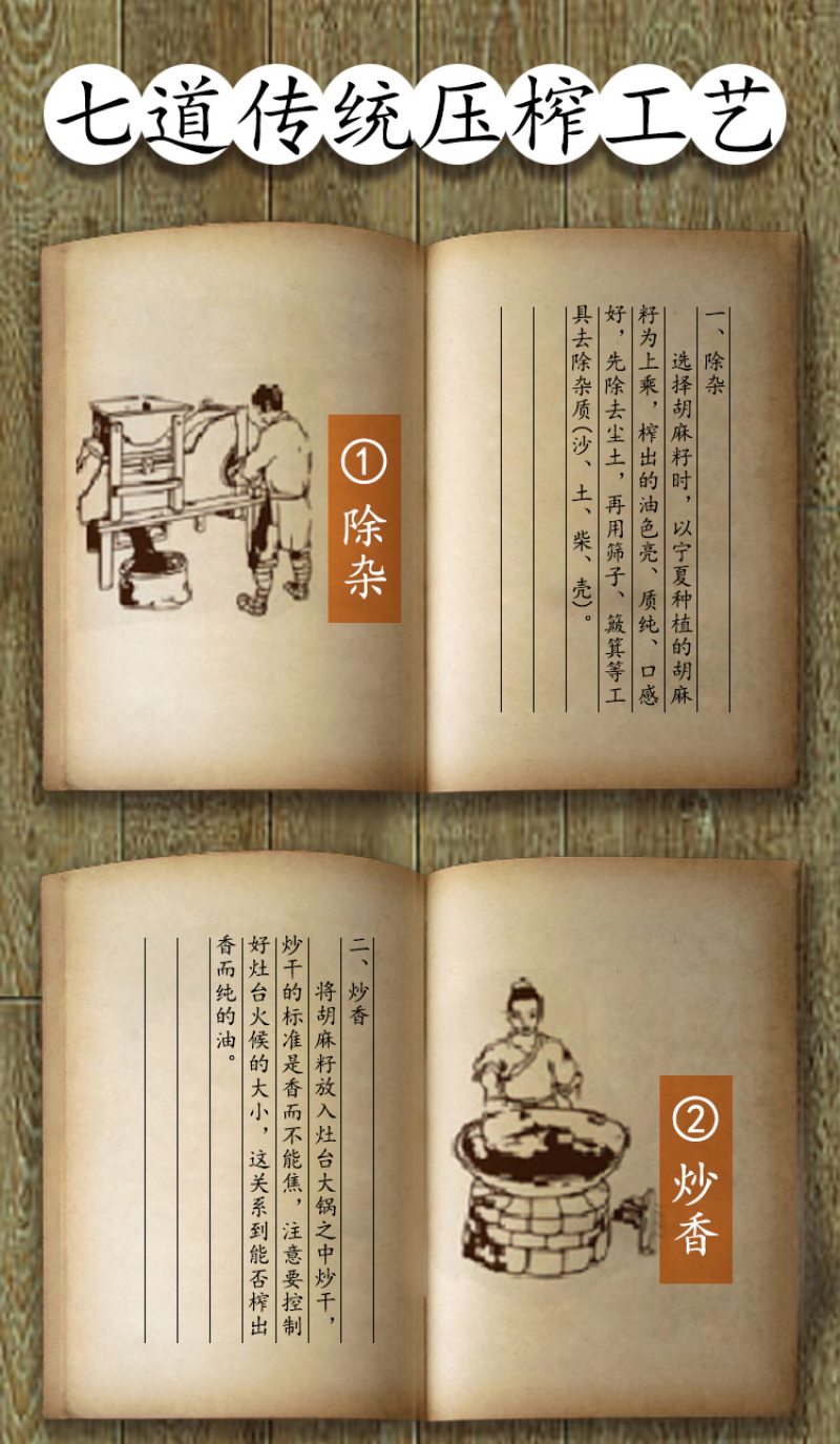 宁夏西吉县立眉村老油坊古法压榨清香型胡麻油5L/桶