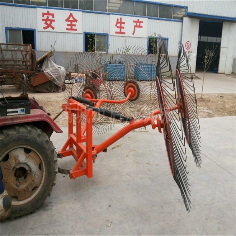 圆盘新型搂草机拖拉机悬挂指盘式收草牧草秸秆捡拾机6盘8盘