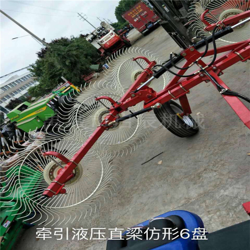 圆盘新型搂草机拖拉机悬挂指盘式收草牧草秸秆捡拾机6盘8盘