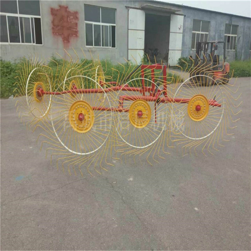 圆盘新型搂草机拖拉机悬挂指盘式收草牧草秸秆捡拾机6盘8盘