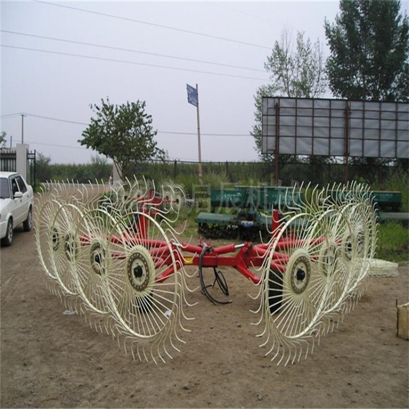 圆盘新型搂草机拖拉机悬挂指盘式收草牧草秸秆捡拾机6盘8盘