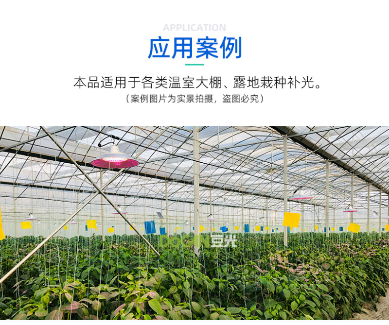 辣椒彩椒生长补光灯LED全光谱温室大棚植物灯防水铝罩50