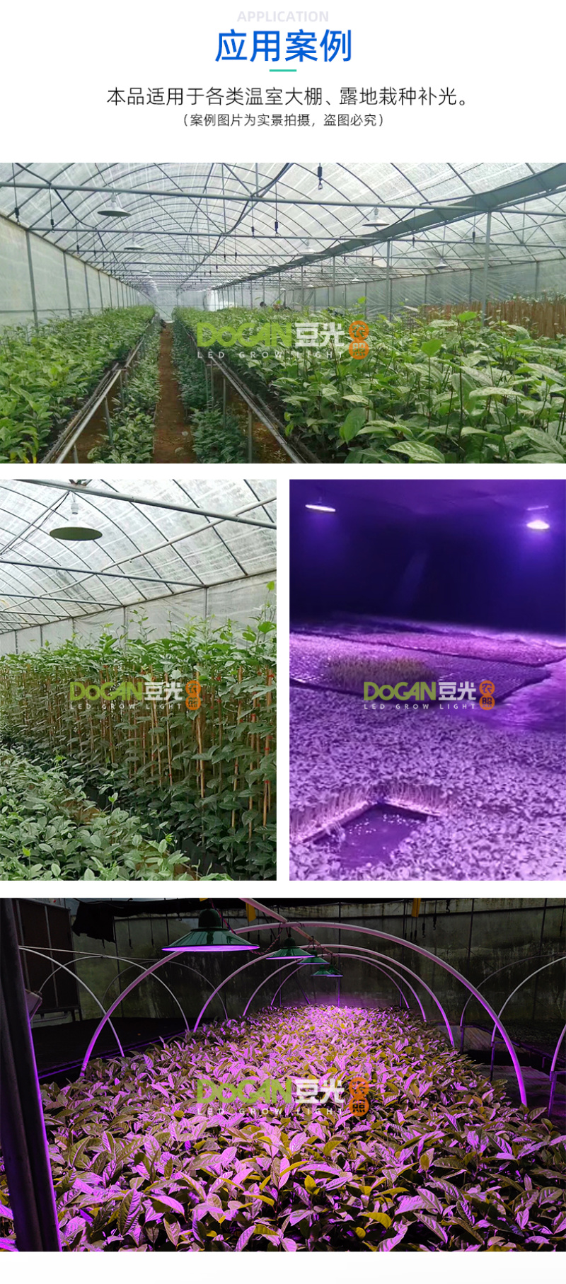 大棚育苗专用补光灯LED全光谱植物生长灯苗床扦插喷雾苗适