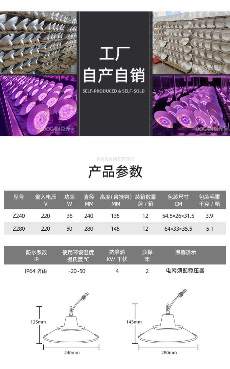 大棚育苗专用补光灯LED全光谱植物生长灯苗床扦插喷雾苗适