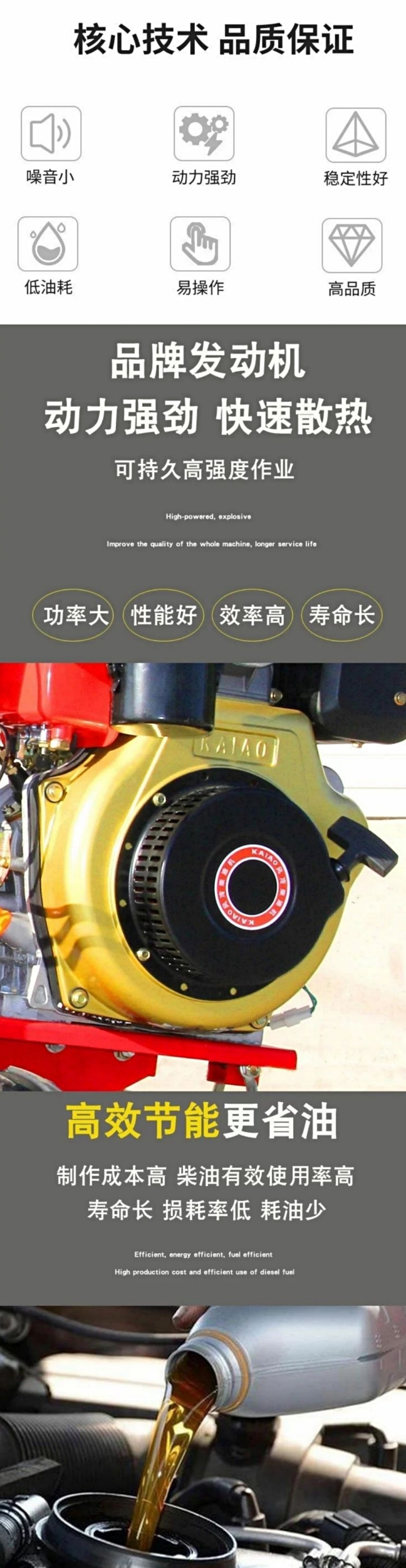多功能田园管理机柴油四驱微耕机汽油开沟机旋耕培土机小型起