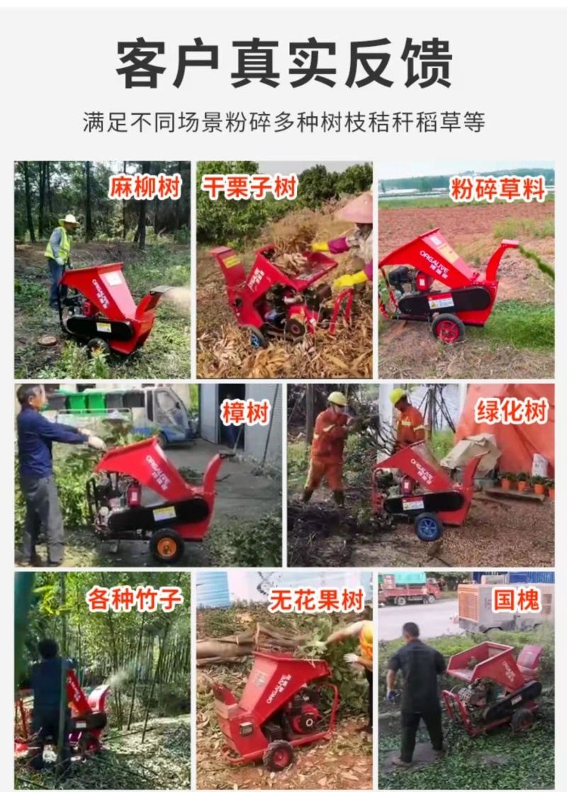 碎枝机果园秸秆木材家用树木破碎机小型园林枝条碎枝神器
