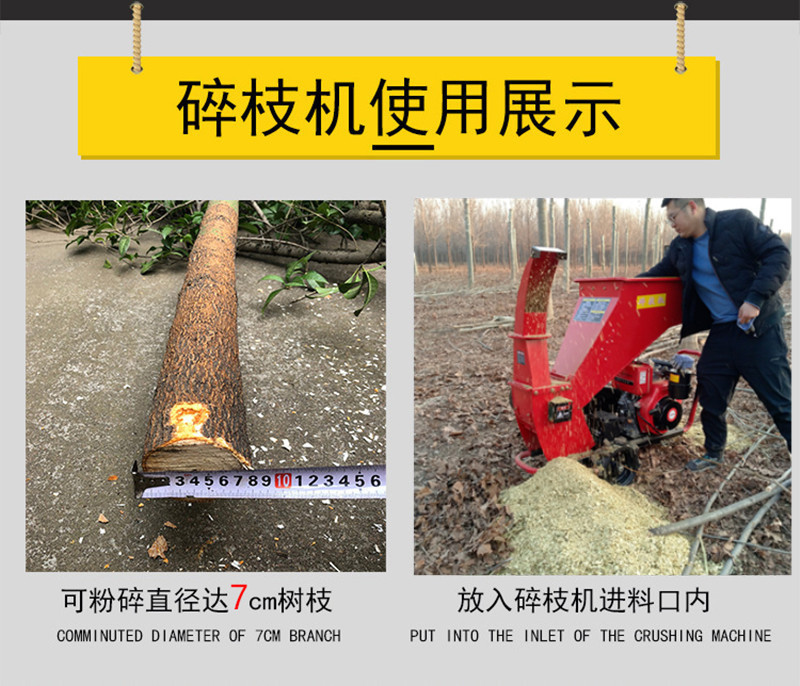 可移动式树枝粉碎机园林杂枝碎枝机干湿两用树枝破碎机