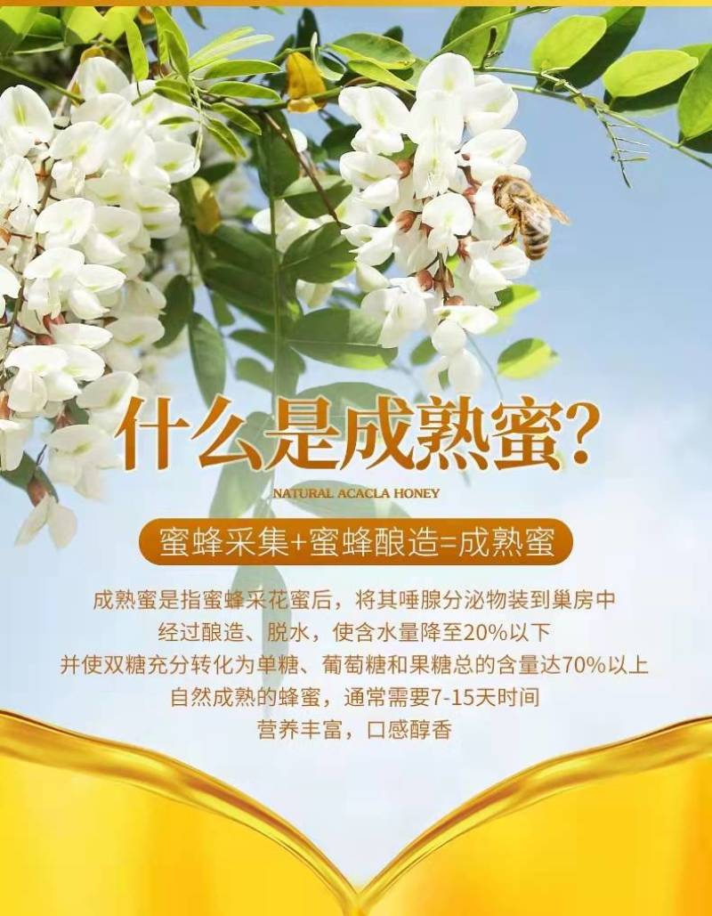 陕南特产农家自养百花蜜养生调味佳品500g/罐