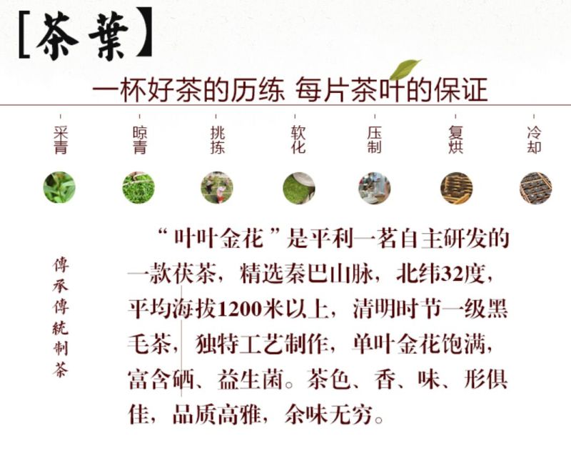 女娲茯砖茶陕西金花茯砖茶800g