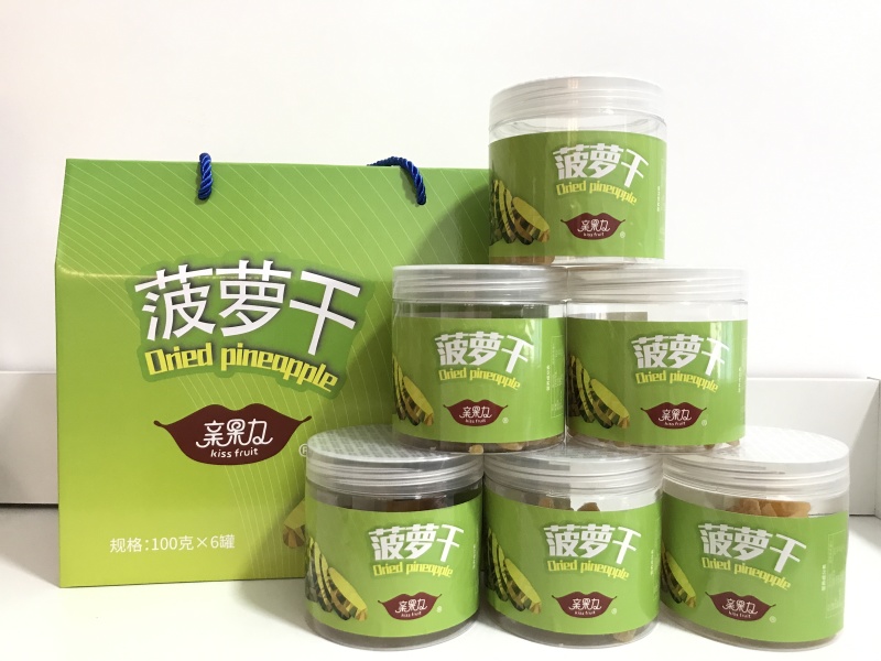 亲果力芒果干菠萝干礼盒100g*6罐水果干果脯香甜可口