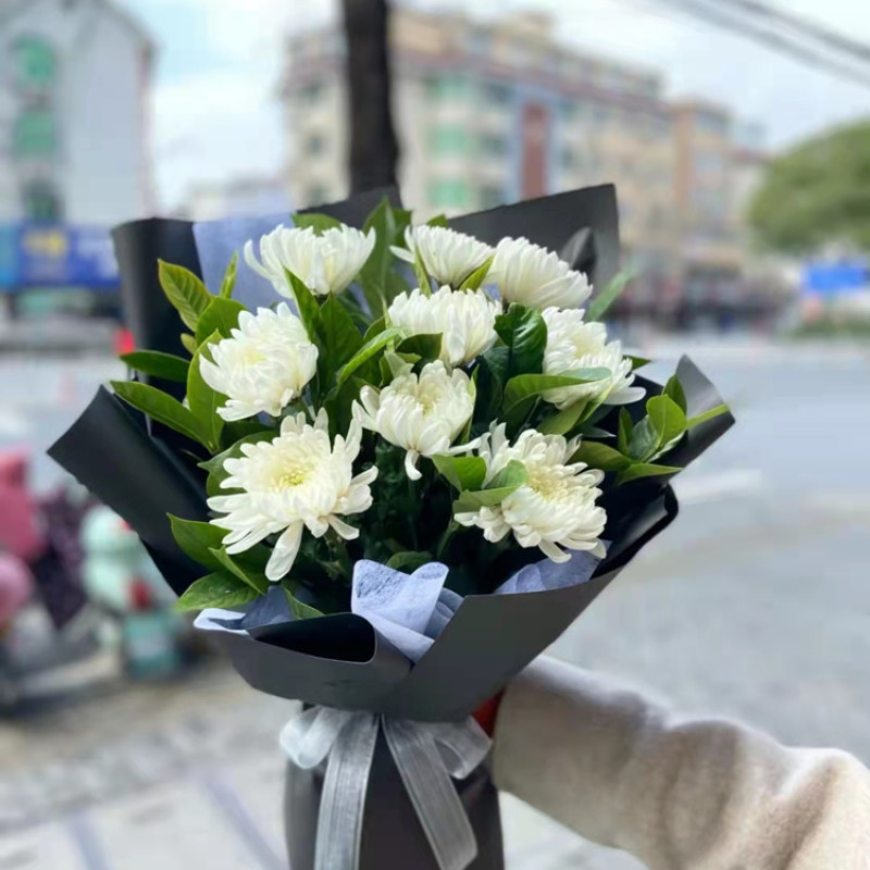 清明节扫墓祭祀黄白菊花鲜花真花批发云南基地直发