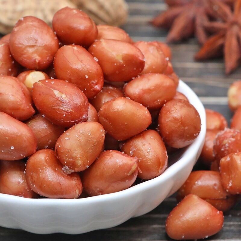 油炸红皮花生米熟咸味下酒菜零食餐饮批发