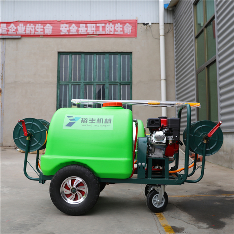 新款手推式喷杆打药机自动卷管喷药机果树喷雾机