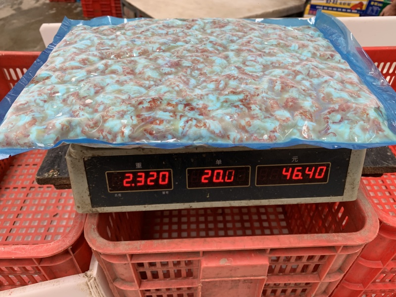 二级三级四级冷冻水洗/带黄小龙虾虾仁虾肉虾球出口品质