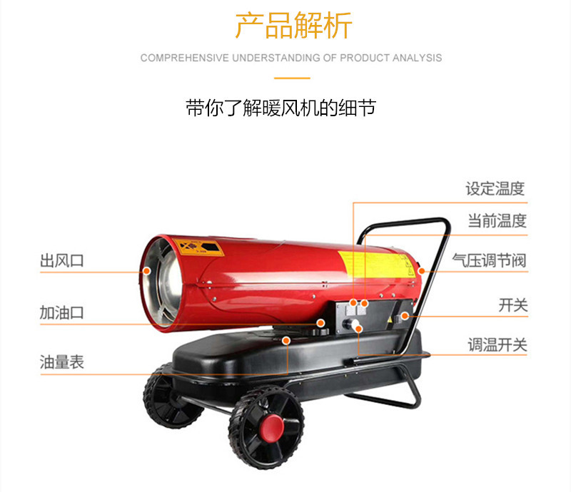 小型温室大棚取暖机蔬菜育苗暖风机工业养殖猪舍暖风机