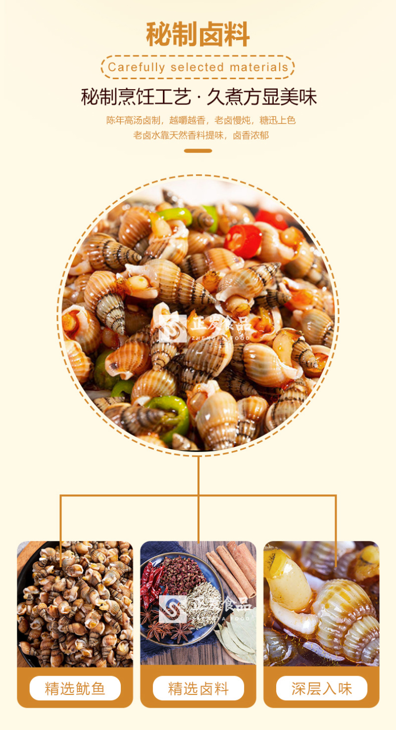 【卤味】麻辣锥螺去尾钉螺开袋即食海鲜批发厂家直销