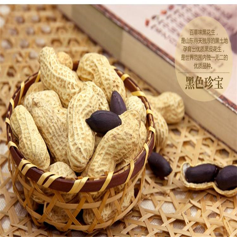 黑花生种子落花生种子带壳黑皮富硒黑花生种子高产春夏季早熟