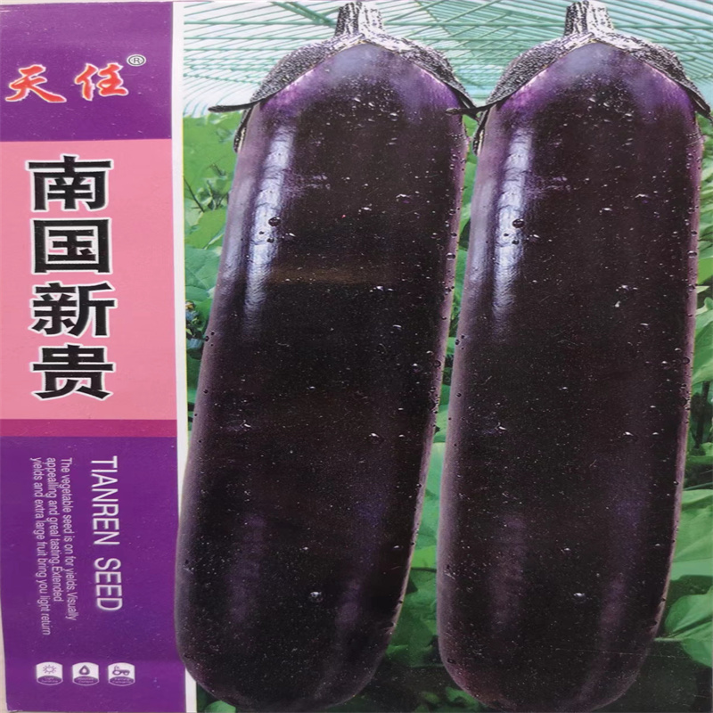 南国新贵茄子种子长果型紫黑油亮长茄种子高产