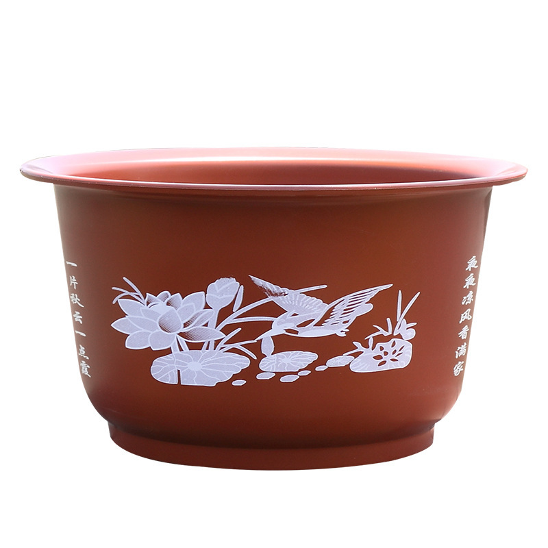 加厚荷花盆睡莲花盆碗莲盆树脂塑料花盆无孔水培花盆批发