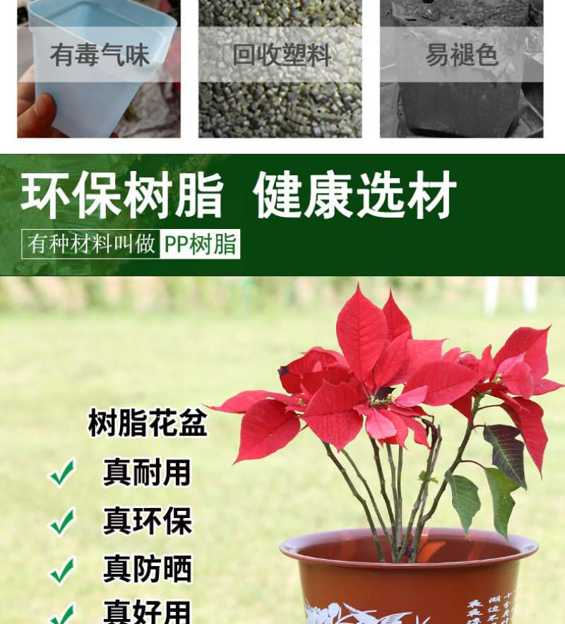 加厚荷花盆睡莲花盆碗莲盆树脂塑料花盆无孔水培花盆批发