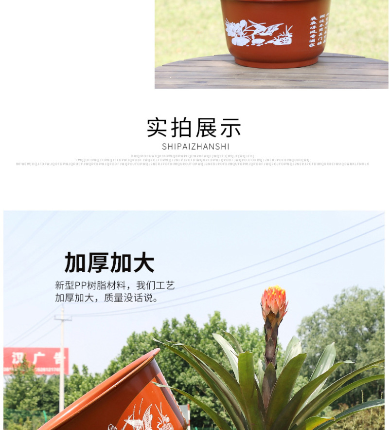 加厚荷花盆睡莲花盆碗莲盆树脂塑料花盆无孔水培花盆批发