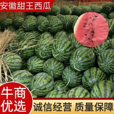 甜王西瓜安徽西瓜黑籽大红瓤，货源充足实力代收保质保量。