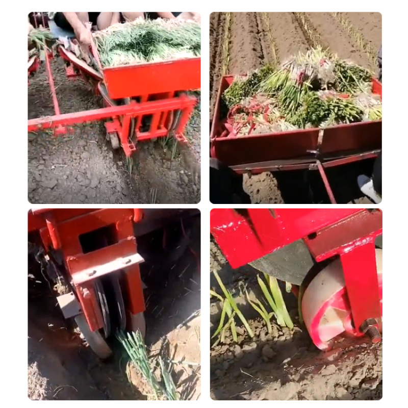 新款四轮拖拉机2行4座大葱移栽机辣椒栽苗机