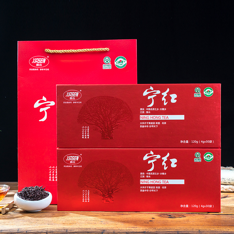 修水县宁红功夫茶礼盒包装小袋浸泡茶叶120g/盒