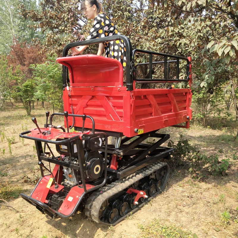 履带升降平台全地形农用山地拉货车果园自卸运输车