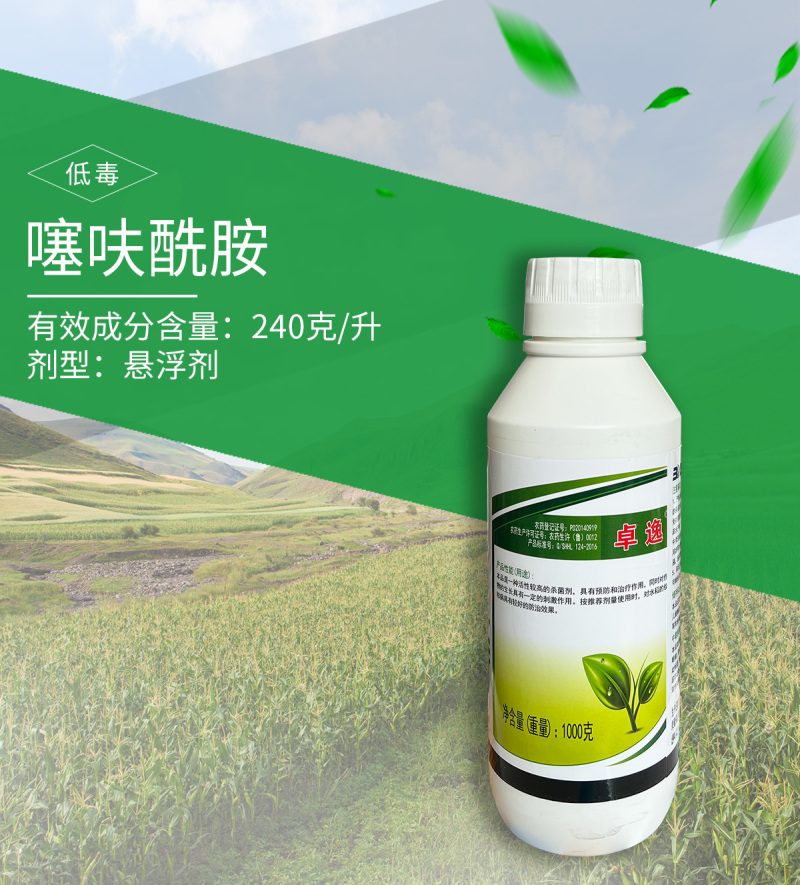 噻呋酰胺24%水稻纹枯病葡萄白腐病褐斑病黑痘病芽枯病