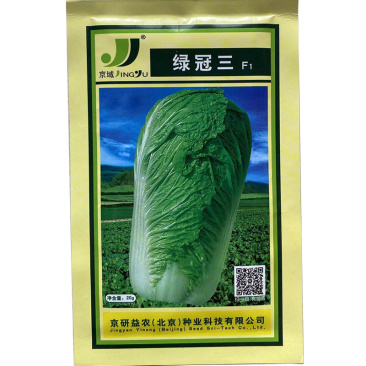 京研绿冠三白菜种子杂交结球紧实外叶绿秋季种植