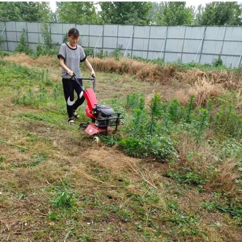 家用小型碎草机汽油自走式杂草除草机果园碎草还田机