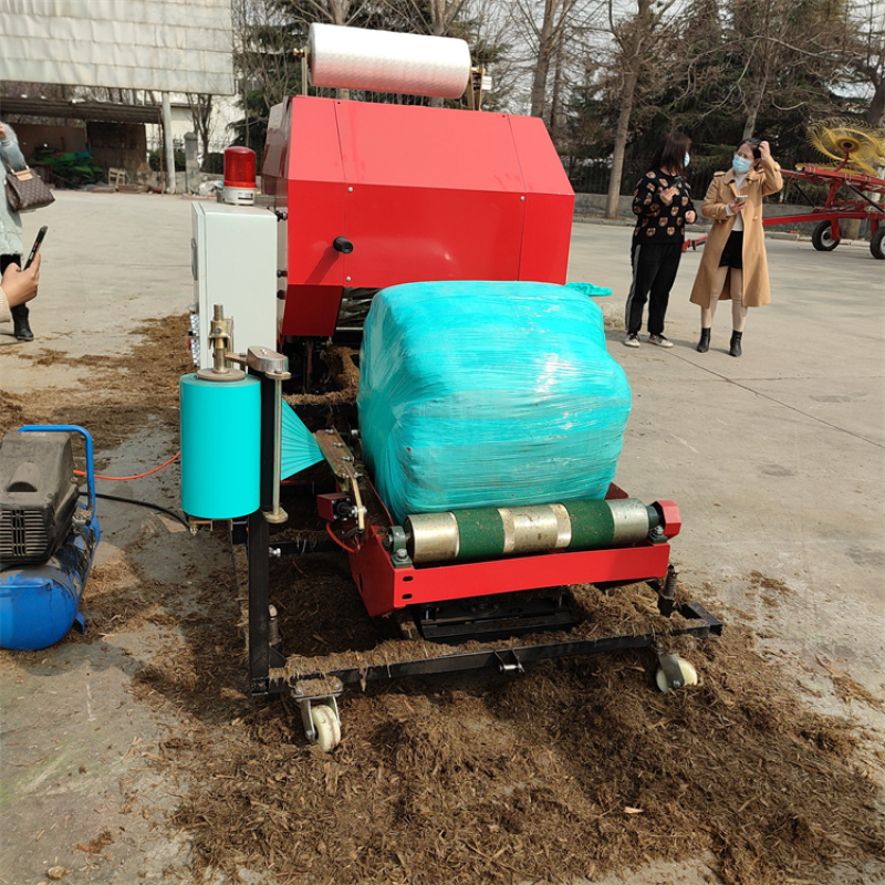 小型青储打捆机全自动包膜机畜牧养殖用干湿秸秆打包机