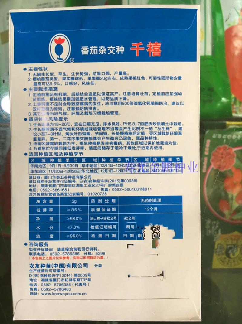 台湾农友千禧小番茄种子粉红圣女果种子原装进口甜度高口