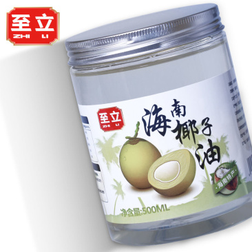 椰子油海南冷压初榨食用烘焙新鲜椰油护肤护发500ml/