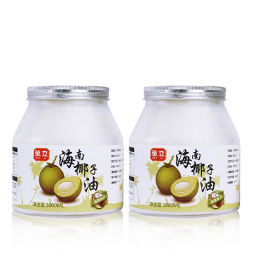 海南冷榨椰子油1000ml食用护发护肤烘焙特产批发