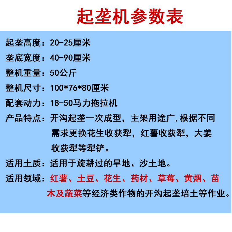 四轮拖拉机带开沟起垄犁开沟培土收获犁起垄机扶沟器