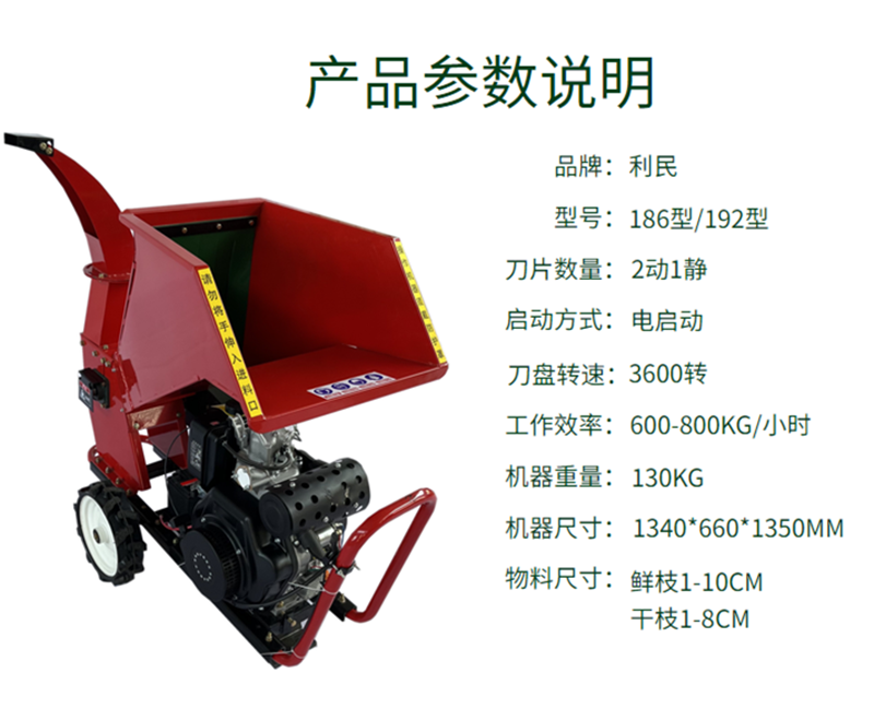 多功能树枝粉碎机园林公路绿化树枝藤蔓碎枝机干湿两用破碎机
