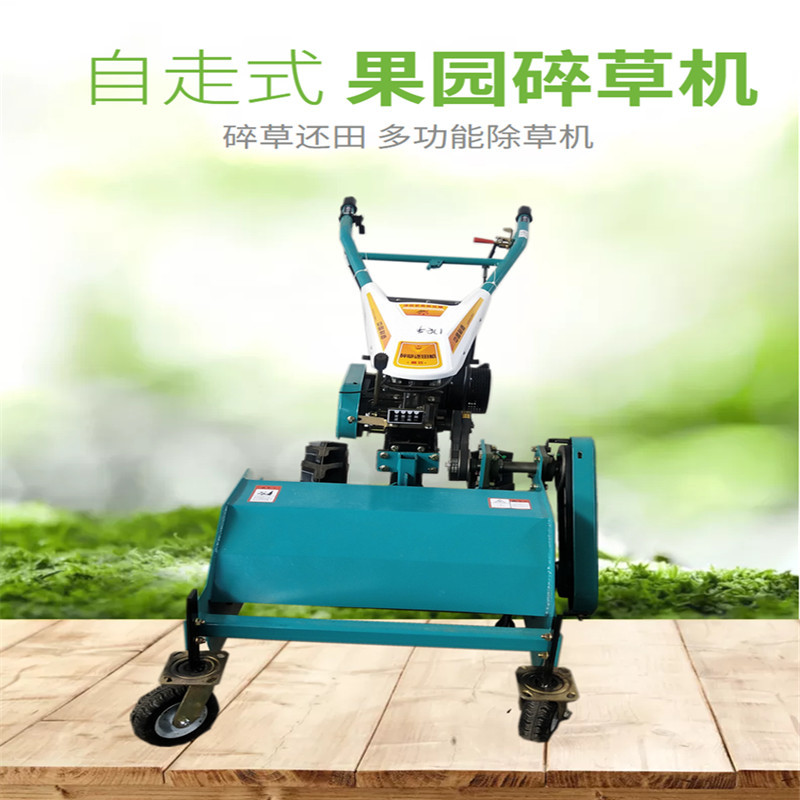 家用果园田地碎草机碎草还田机手推式小型柴油灭茬机