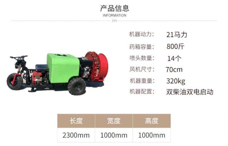 果园小型自走式打药机大马力农用果树风送式喷雾器打药机