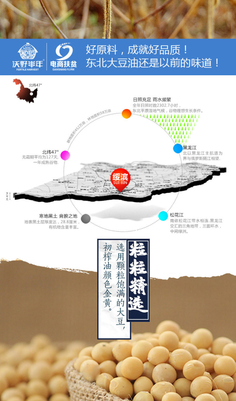 东北黑龙江绥滨县非转基因笨榨笨榨大豆油1.8L