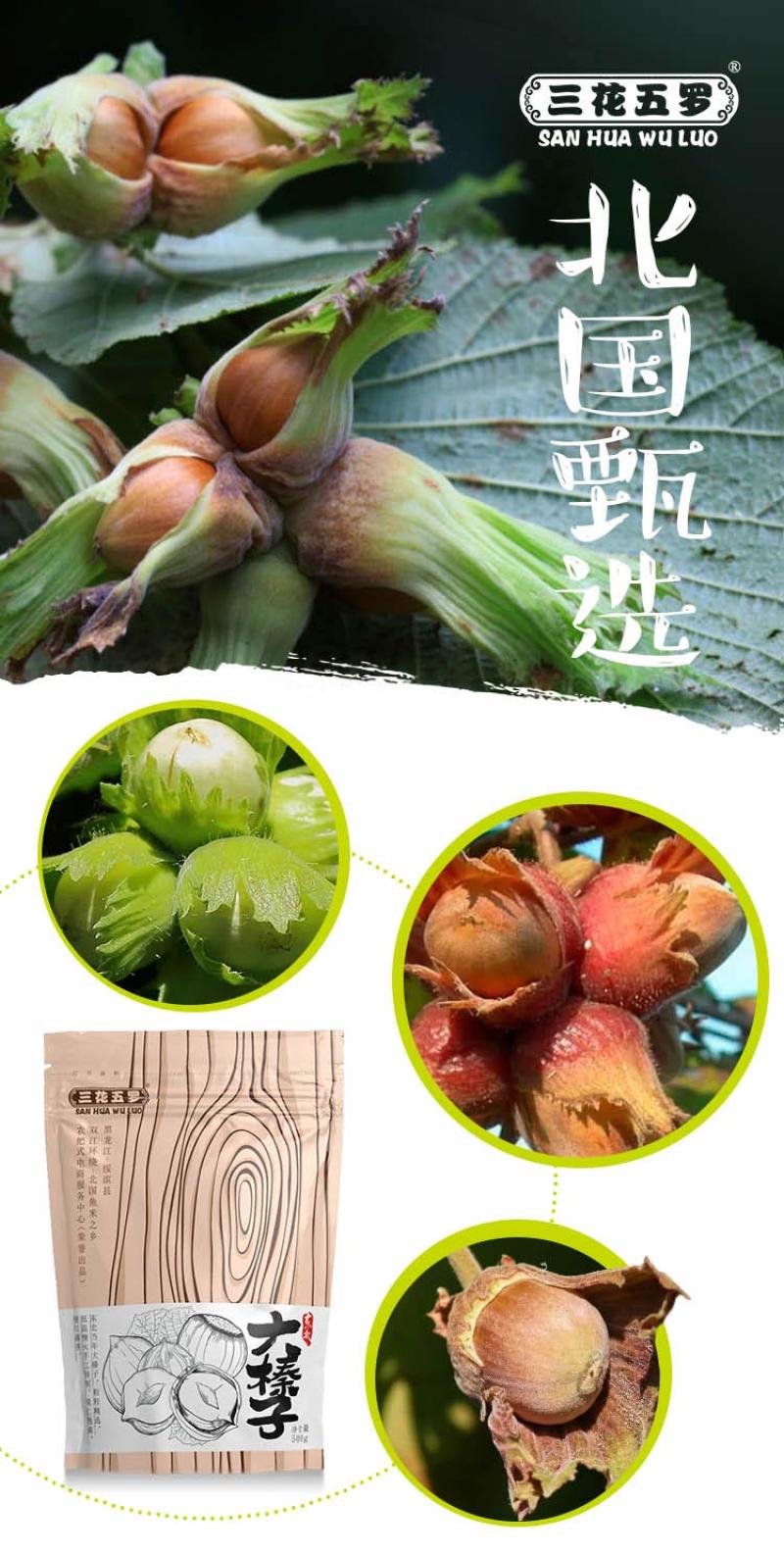 【三花五罗】开口大榛子500g