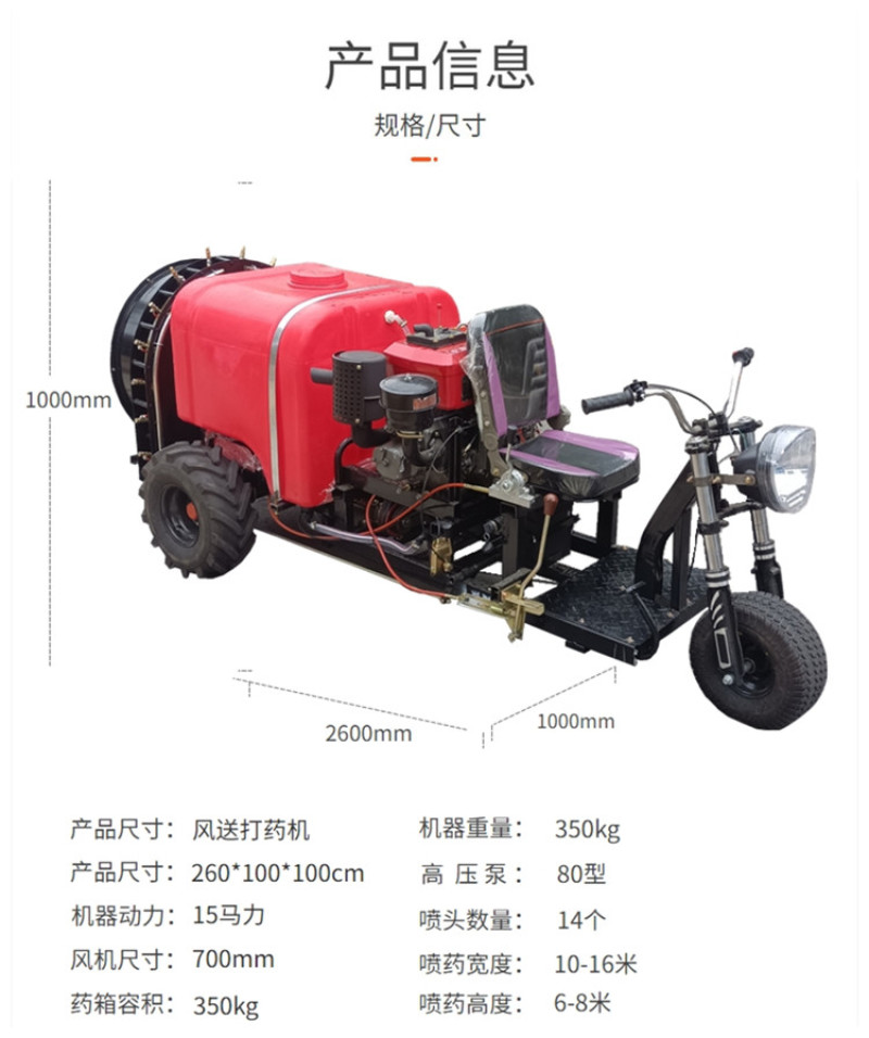 果园风送式打药机大马力果树喷药机农用小型葡萄园打药机