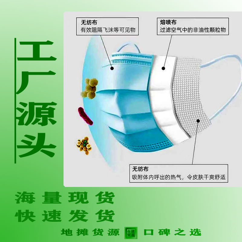 一次性口罩地摊十元一包模式2500个一箱工厂包邮