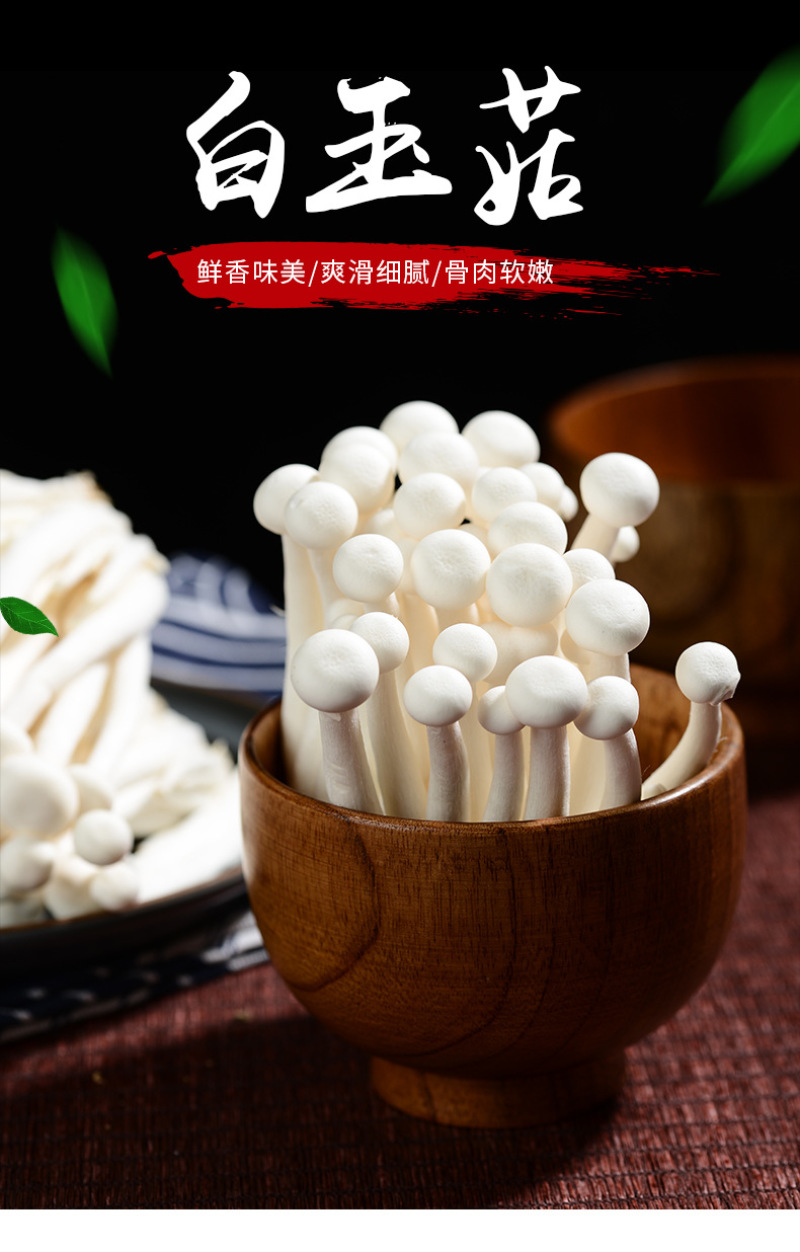 白玉菇新鲜白玉菇蘑菇新鲜菌菇类食材新鲜食用菌真姬菇白玉菇