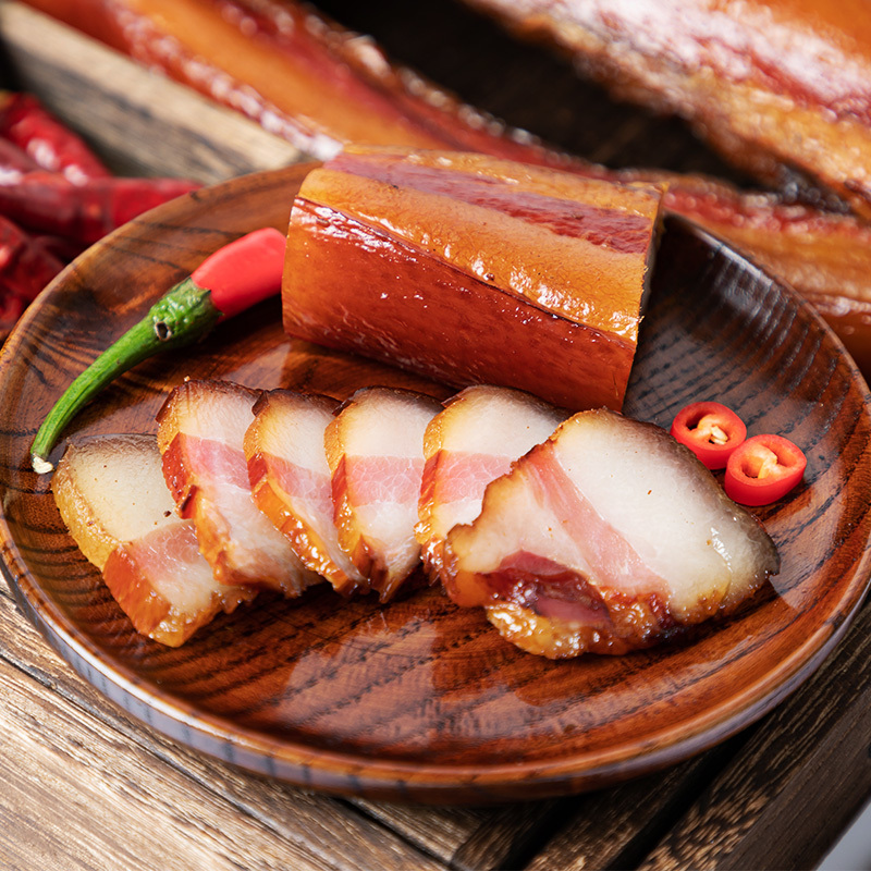 湖南柴火烟熏腊肉偏肥腊肉500g，全国24小时厂家发货