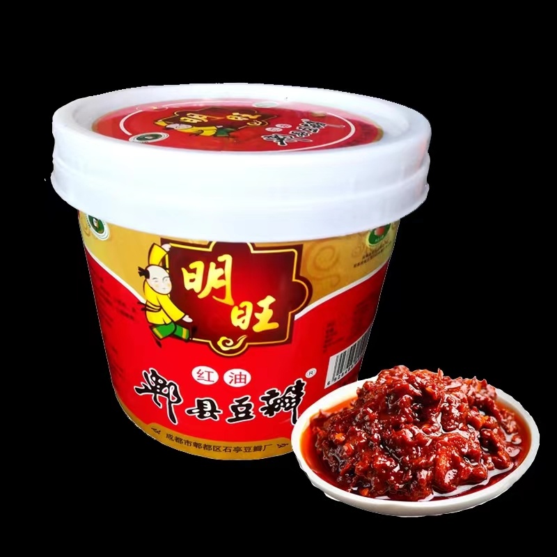 豆瓣酱四川郫县酿造正宗红油豆瓣酱炒菜商用2kg桶装