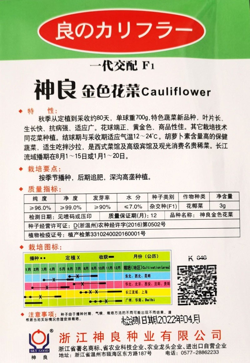 特色神良金色花菜种子春秋高产黄花椰菜种子农家基地特色蔬菜