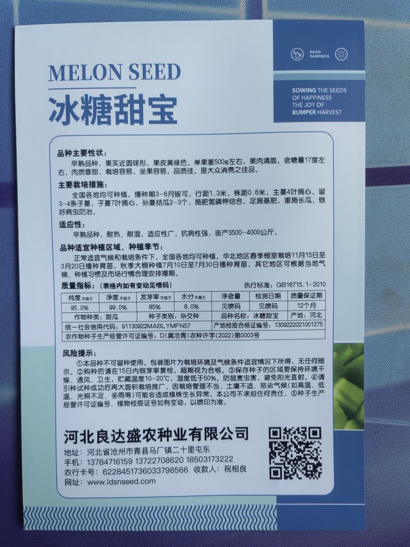 冰糖甜宝甜瓜种子早熟果肉清脆肉质香甜易栽培耐热耐湿